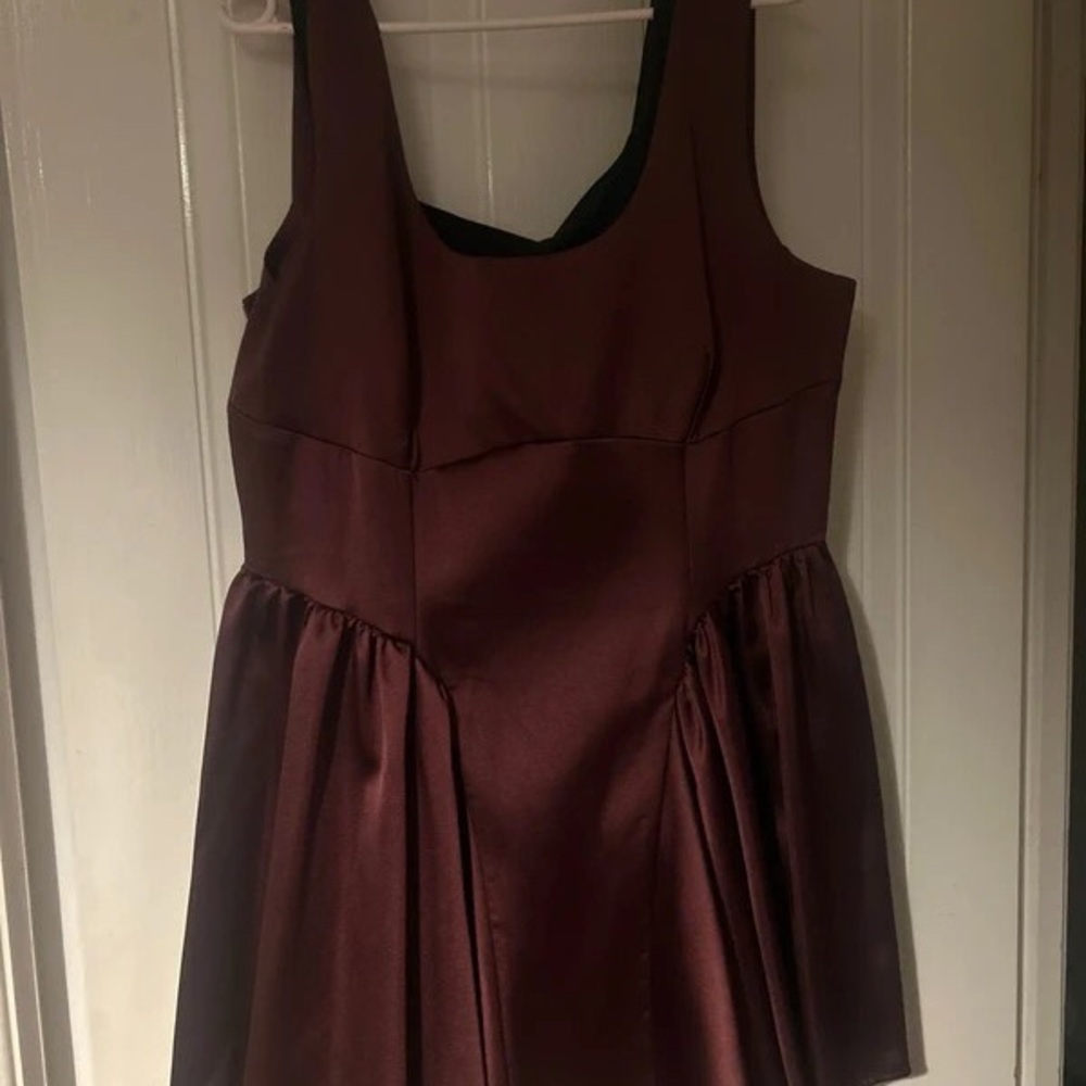 SHEIN Strapless Burgundy Dress